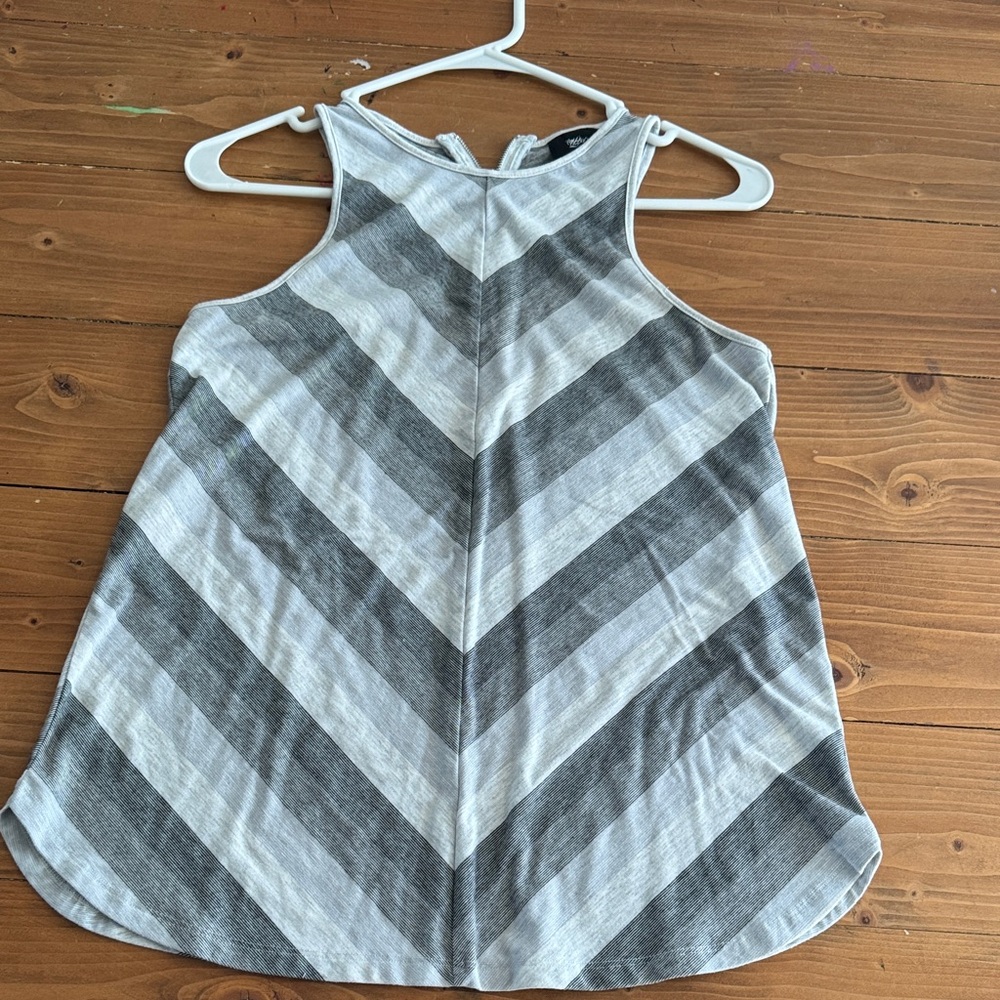 Gray Striped Women's Top